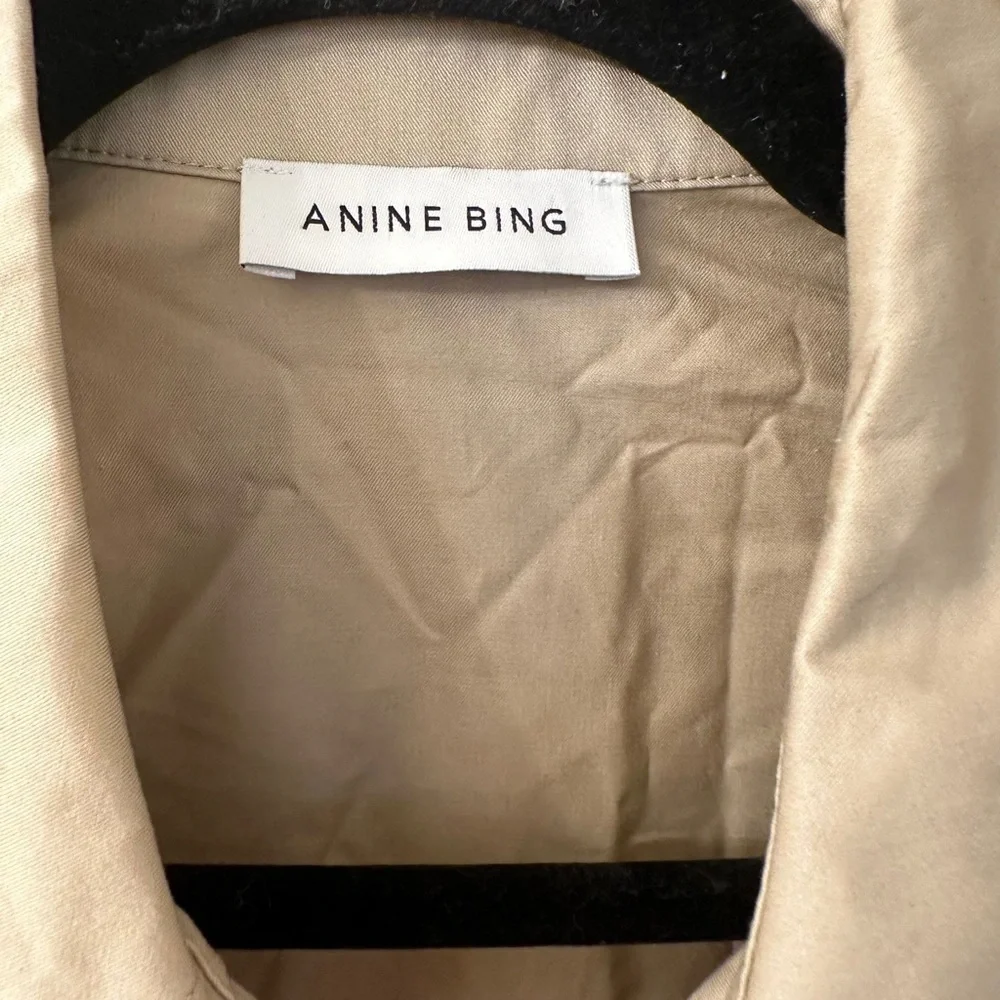Anine Bing Tiffany Mini Beige Button Front Dress size XS